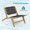 Indoor Patio Teak Wooden Chair with Woven Webbing Seat and Backrest
